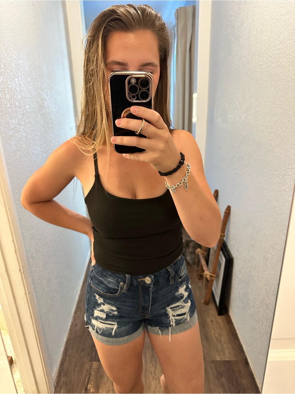 Rue21 Dark Blue Distressed Denim Jean Shorts